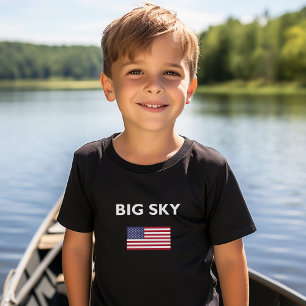 Camiseta Big Sky EUA - Cor Escura do Sinalizador Americano