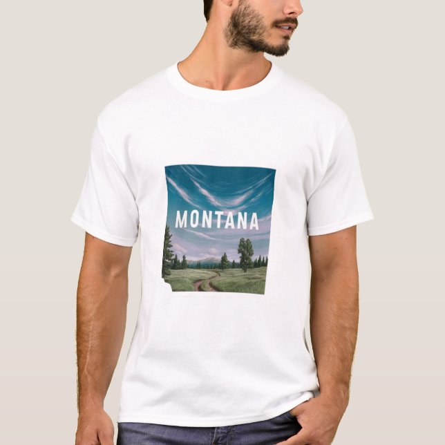 Camiseta big sky montana sticker (Frente)