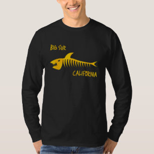 Camiseta Big Sur California Shark Skeleton Amber Impressão