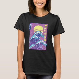 Camiseta Big Wave Vaporwave Japonês Legal Diversão 80s Retr