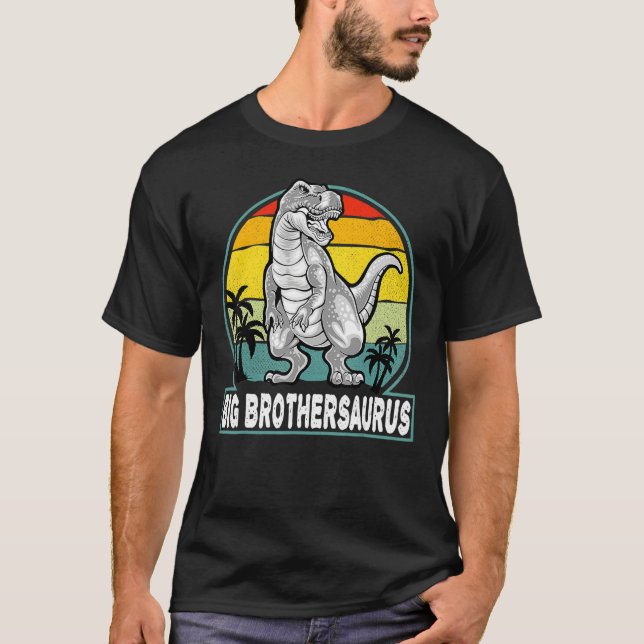 Camiseta Bigbrosaurus Rex Dinosaur Big Bro Saurus Brother F (Frente)