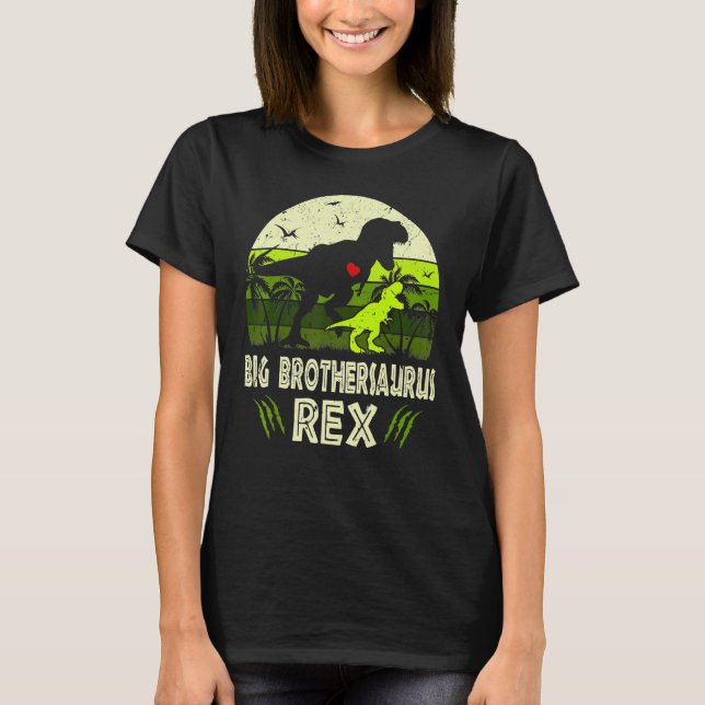 Camiseta Bigbrosaurus Rex Dinosaur Big Bro Saurus Brother F (Frente)