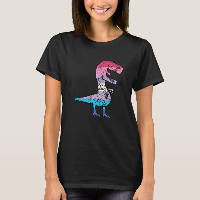 Camiseta Bigender Pride Flag  Bigender Dinosaur (Frente)