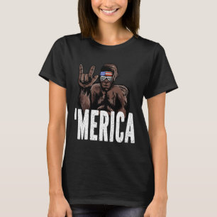Camiseta Bigfoot 4° De Julho De Ondas Do Dia Da Independênc