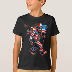 Camiseta Bigfoot 4 de julho humorístico patriótico bandeira