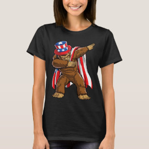 Camiseta Bigfoot 4 de Julho Sasquatch Bandeira Americana
