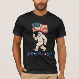 Camiseta Bigfoot América Patriótico Divertido Sasquatch EUA