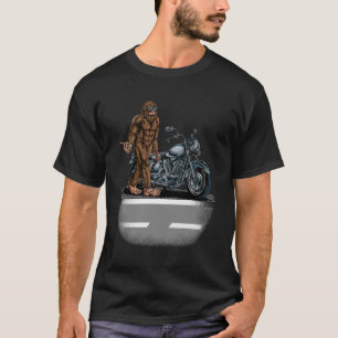 Camiseta Bigfoot Andando Em Uma Bicicleta De Moto Tentando 
