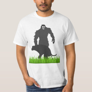 Camiseta Bigfoot andando seu cachorro