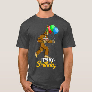 Camiseta Bigfoot Birthday Cake Balloons Sasquatch Yeti