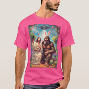 Camiseta Bigfoot Bunny Engraçado Páscoa Jesus Sasquatch Sel