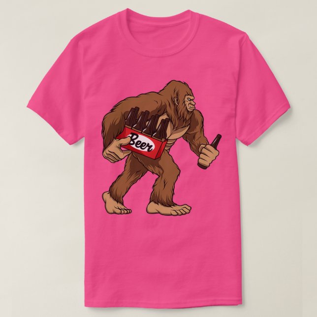 Camiseta Bigfoot Cerveja Engraçado Sasquatch Yeti (Frente do Design)