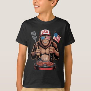 Camiseta Bigfoot Churrasco 4 De Julho Engraçado Patriótico