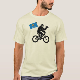 Camiseta Bigfoot Ciclismo Bandeira de Oklahoma