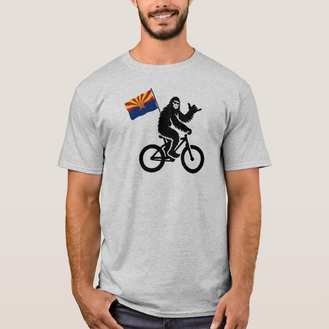 Camiseta Bigfoot Ciclista Bandeira do Arizona (Frente)