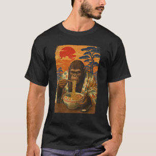 Camiseta Bigfoot Comendo Ramen Japonês Arma Arroz Presentes
