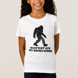 Camiseta Bigfoot comeu meus trabalhos de casa