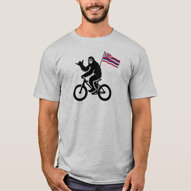Camiseta Bigfoot Cycling Hawaii Flag (Frente)