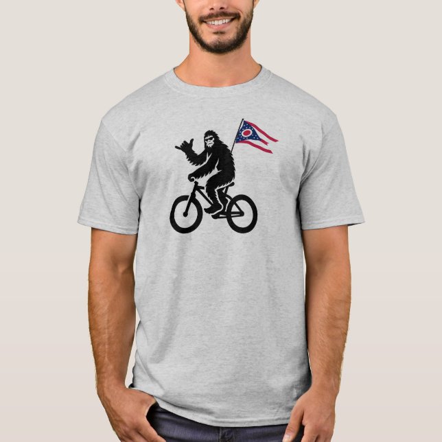 Camiseta Bigfoot Cycling Ohio Flag (Frente)