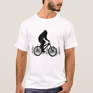 Camiseta Bigfoot Dirige Uma Bicicleta De Montanha Engraçada