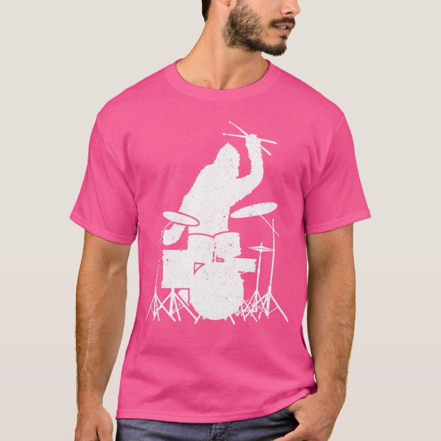 Camiseta Bigfoot Drumstick Sasquatch Drumming Drummer (Frente)