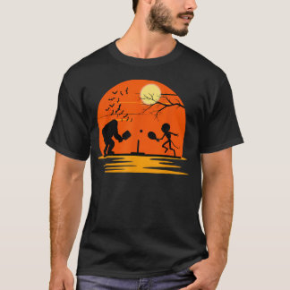 Camiseta Bigfoot E Alien Jogando Pickleball No Halloween