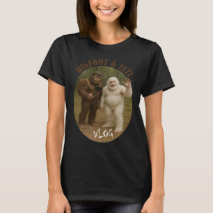 Camiseta Bigfoot E Amigo Vlog Meme Divertido Selfie De Cami