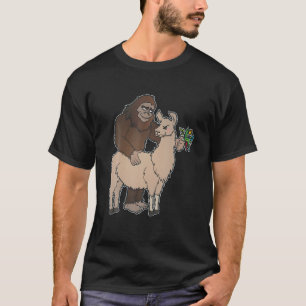 Camiseta Bigfoot e Llama Melhores Amigos Engraçado Sasquatc