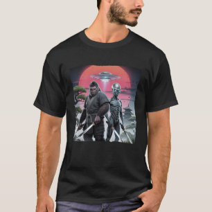 Camiseta Bigfoot E Ninja Alien Samurai Japonês Vintage U
