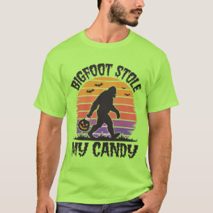 Camiseta Bigfoot engraçado do Halloween roubou meus doces