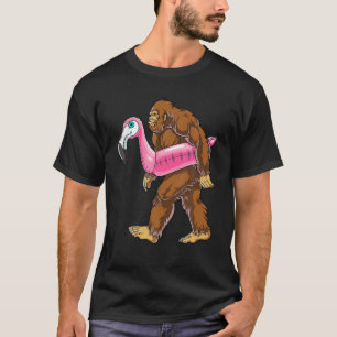 Camiseta Bigfoot Flamingo Sasquatch Pink Float
