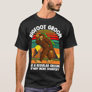 Camiseta Bigfoot Grot Retro Sunset Squatchy Festa de casame