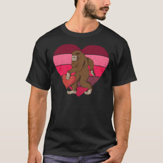 Camiseta Bigfoot Heart Engraçado Valentine Day Love Sasquat