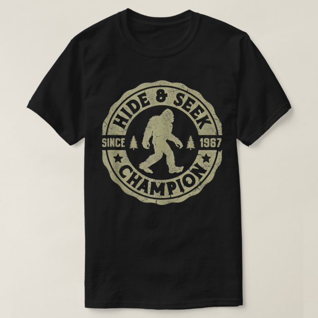 Camiseta Bigfoot Hide And Seek Champion Funny Sasquatch Ret (Frente do Design)