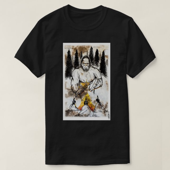 Camiseta Bigfoot inspirou baterista nativo americano (Frente do Design)
