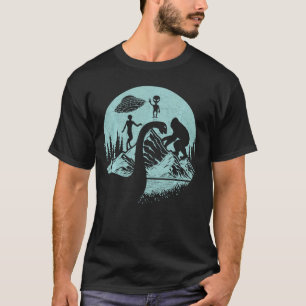 Camiseta Bigfoot Loch Ness Monster Mothman E Aliens! Cryp