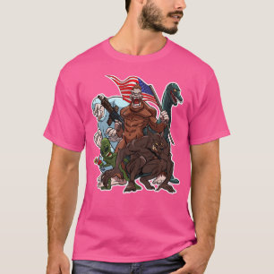 Camiseta Bigfoot Nessie Alienígena Werewolf Cryptid Forts C