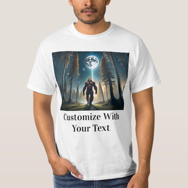 Camiseta Bigfoot Night Woods Moon (Frente)