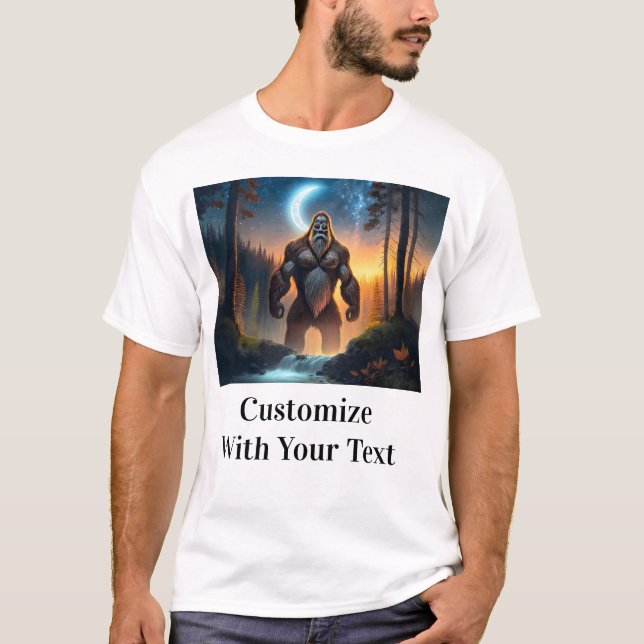 Camiseta Bigfoot Night Woods Moon (Frente)