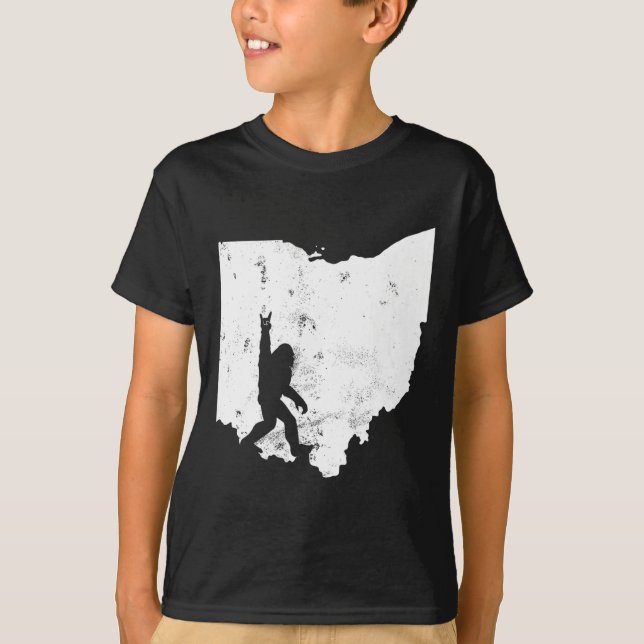Camiseta Bigfoot Ohio State Map Sasquatch Men Gift (Frente)