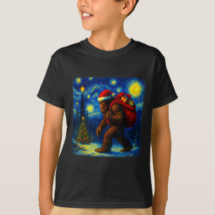 Camiseta Bigfoot Papai Noel Estrela Natal Noite Sasquatch V