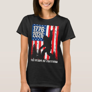 Camiseta Bigfoot patriótico 250 anos de liberdade EUA 250º