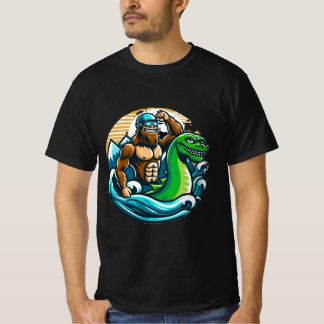 Camiseta Bigfoot Riding Nessie