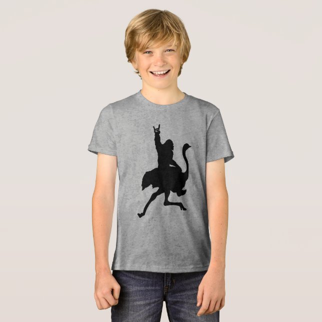 Camiseta Bigfoot Riding Ostrich (Frente Completa)
