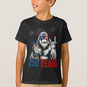 Camiseta Bigfoot Rock e Bandeira 250 Anos 1776-2026 250º