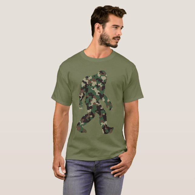 Camiseta Bigfoot Sasquatch Camo (Frente Completa)