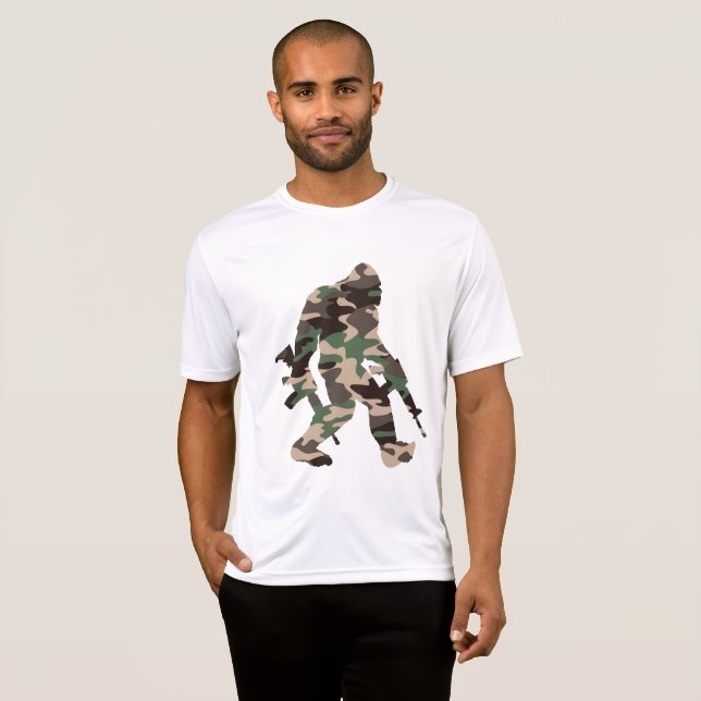 Camiseta Bigfoot Sasquatch Camo (Frente Completa)