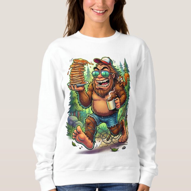 Camiseta Bigfoot Sasquatch Divertido Acampando  (Frente)