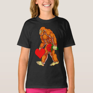 Camiseta Bigfoot Sasquatch Engraçado Dia de os namorados Am