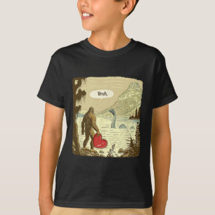 Camiseta Bigfoot Sasquatch Engraçado Monstro do Lago Ness D